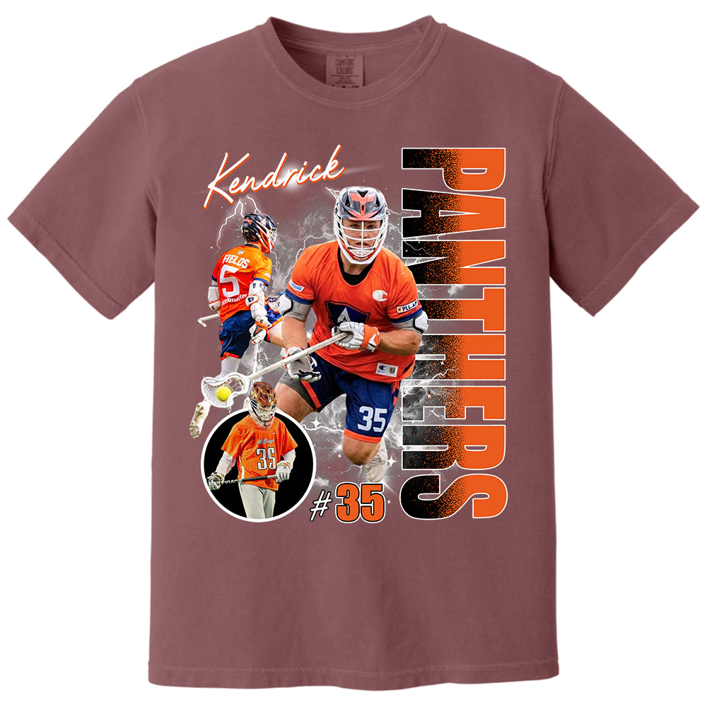 Custom Photo Lacrosse Player Shirt - Personalized Team Name School Name Bootleg Shirt Na02 Do99