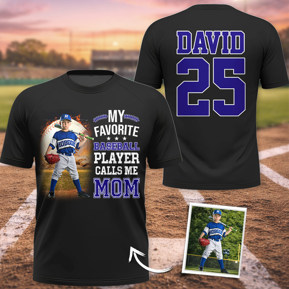 My Favorite Players Calls Me Mom, Personalized Baseball Shirt, Gift For Baseball Lover Na02