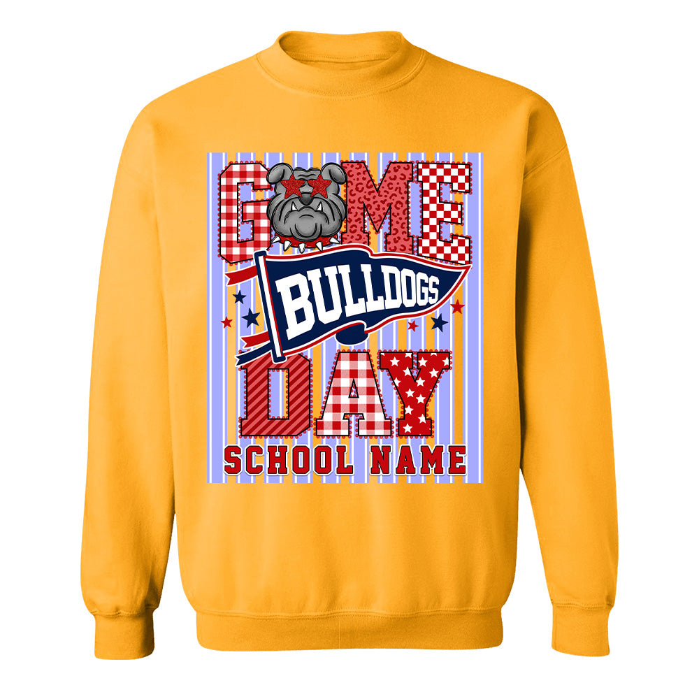 Custom School Name Mascot Striped, Back To Shool Shirt L0411 Hv01