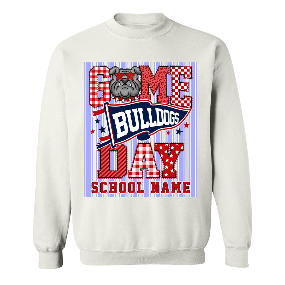 Custom School Name Mascot Striped, Back To Shool Shirt L0411 Hv01