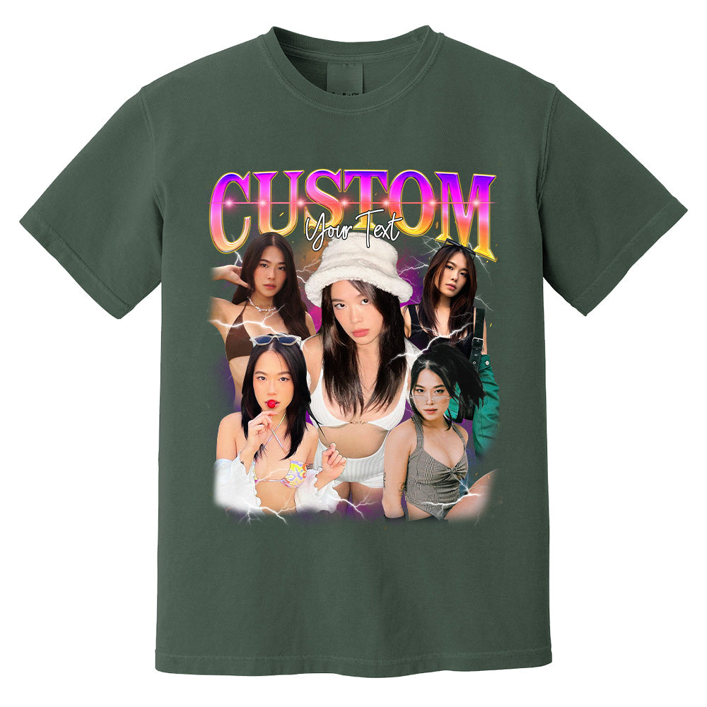 Custom Bootleg Rap Tee, Custom Bootleg Comfort Color Shirt, 90s Vintage Bootleg Shirt, Custom your own Photo, Vintage Graphic Gift