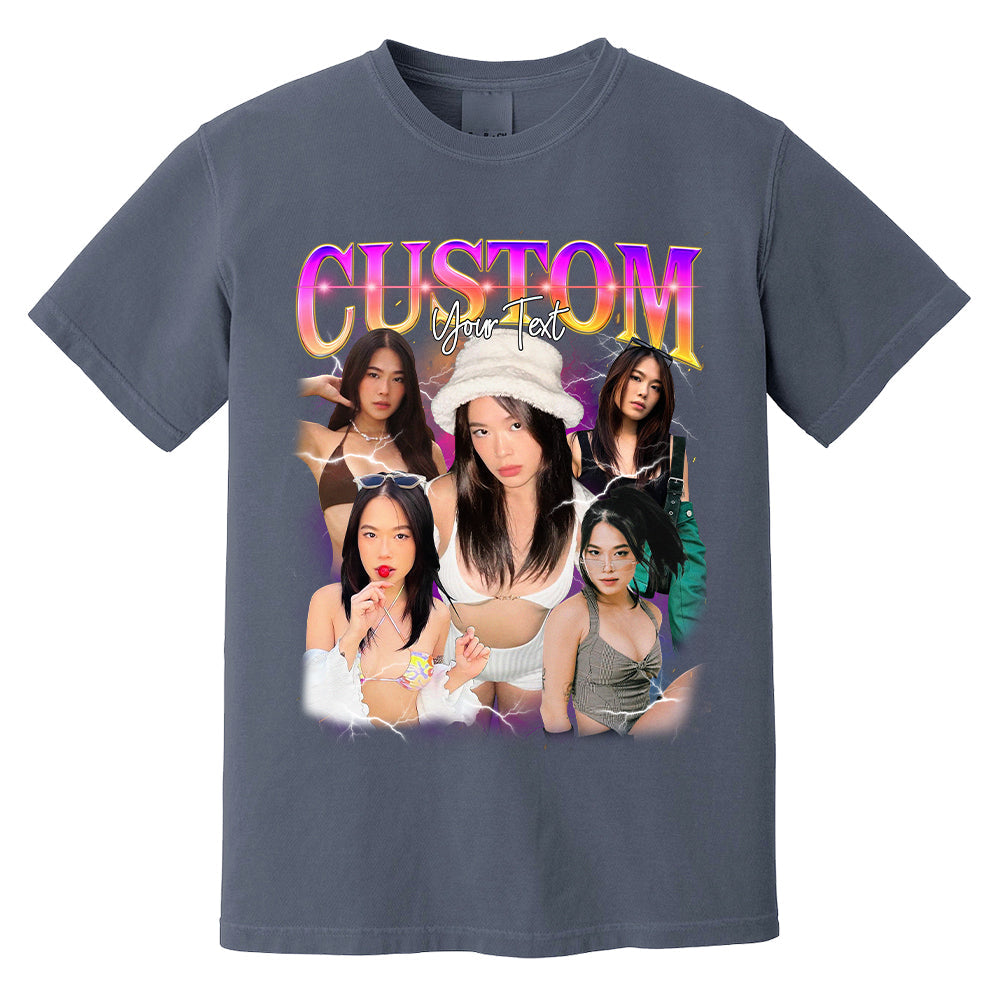 Custom Bootleg Rap Tee, Custom Bootleg Comfort Color Shirt, 90s Vintage Bootleg Shirt, Custom your own Photo, Vintage Graphic Gift