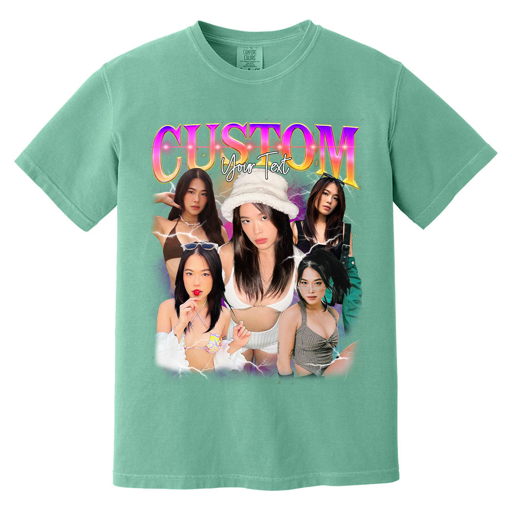 Custom Bootleg Rap Tee, Custom Bootleg Comfort Color Shirt, 90s Vintage Bootleg Shirt, Custom your own Photo, Vintage Graphic Gift