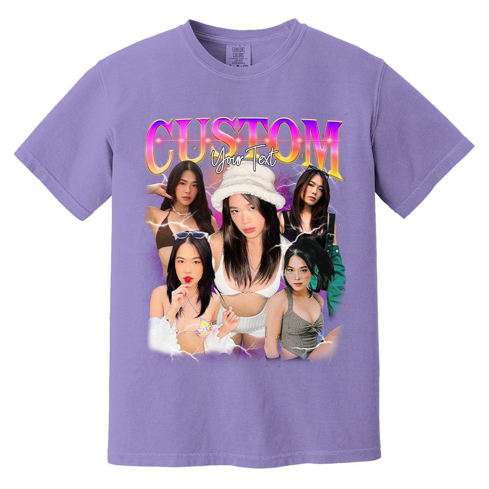 Custom Bootleg Rap Tee, Custom Bootleg Comfort Color Shirt, 90s Vintage Bootleg Shirt, Custom your own Photo, Vintage Graphic Gift