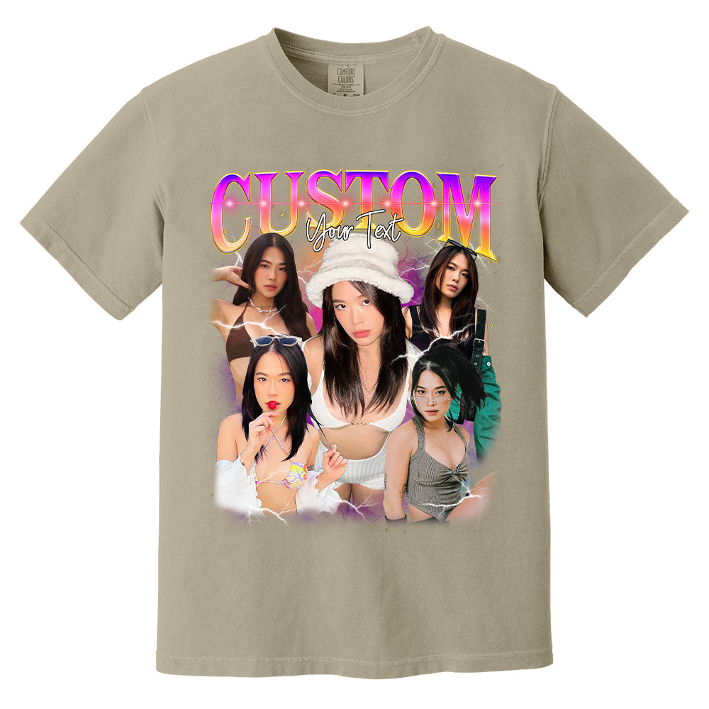 Custom Bootleg Rap Tee, Custom Bootleg Comfort Color Shirt, 90s Vintage Bootleg Shirt, Custom your own Photo, Vintage Graphic Gift