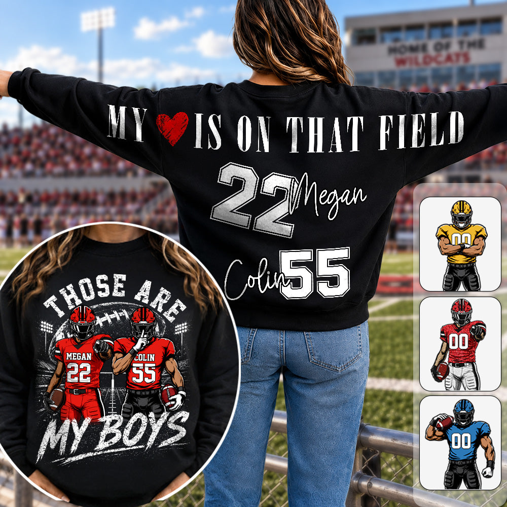 Personalized Those Are My Boys Football Mom Shirt, Custom Sports Mom Gameday Shirt T1807 Hv01