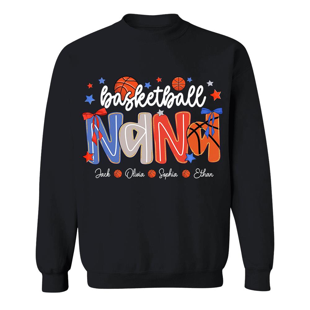 Personalized Basketball Mama Shirt, Custom Basketball Sports Grandma Nickname Shirt