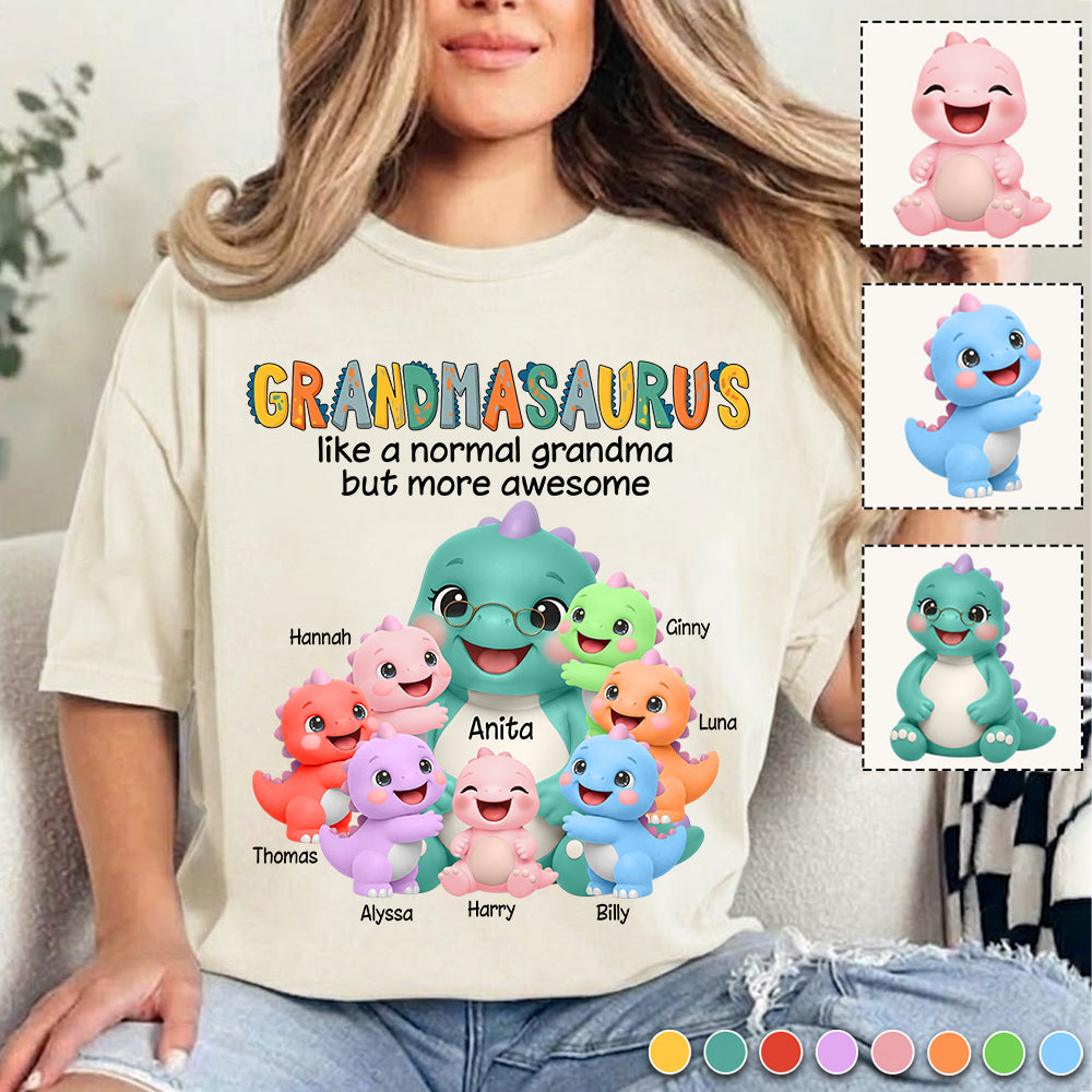 Grandmasaurus And Grandkids, Custom Shirt Gift For Grandma, Gift for Grandma Tshirt Sweatshirt MI209 Li29