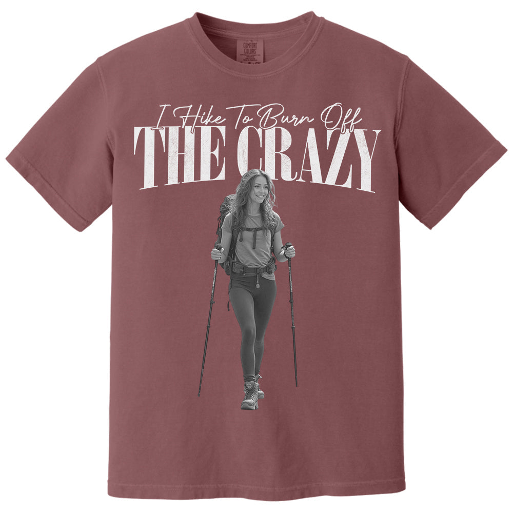 I Hike To Burn Off The Crazy – Vintage Shirt, Custom Photo Hiking Gift NA02 Li29