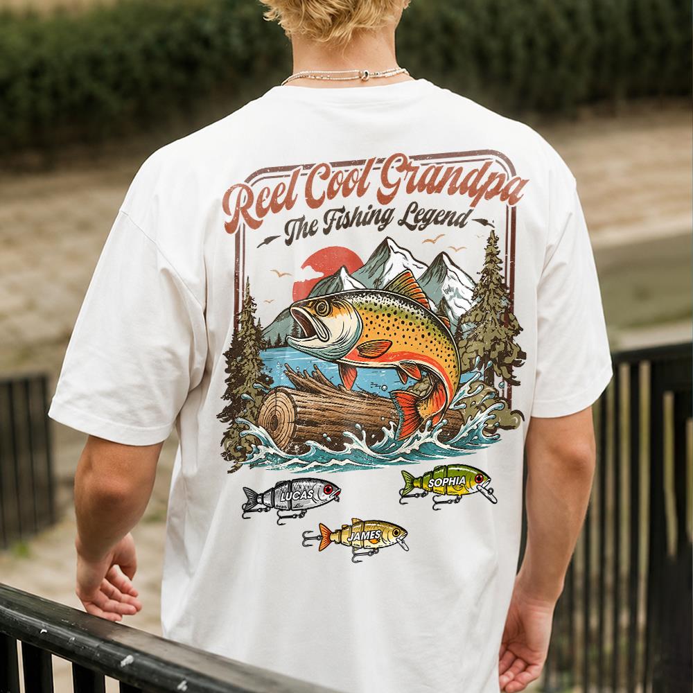 Personalized Reel Cool Grandpa T-Shirt – Funny Fishing Grandpa Shirt Hv01