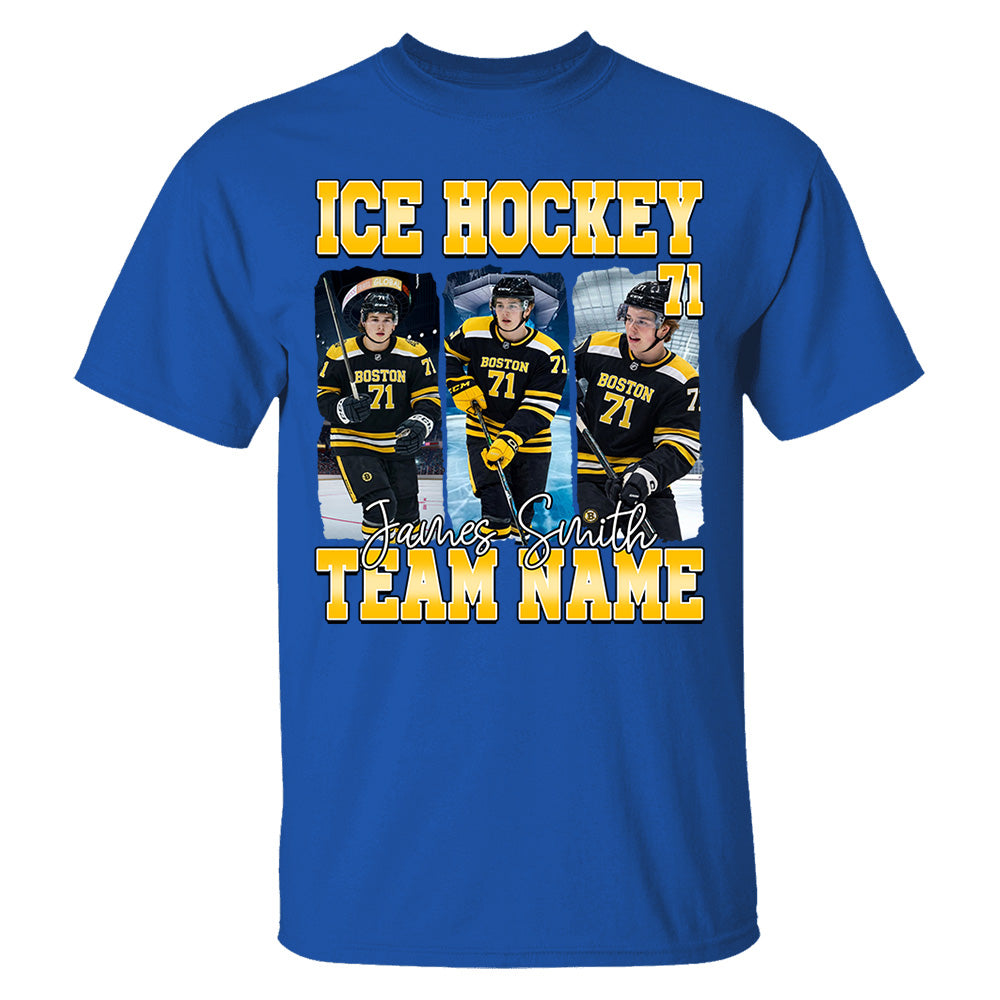 Personalized Ice Hockey Shirt, Custom Photo And Team Name For Ice Hockey Mom Sport Family Na02