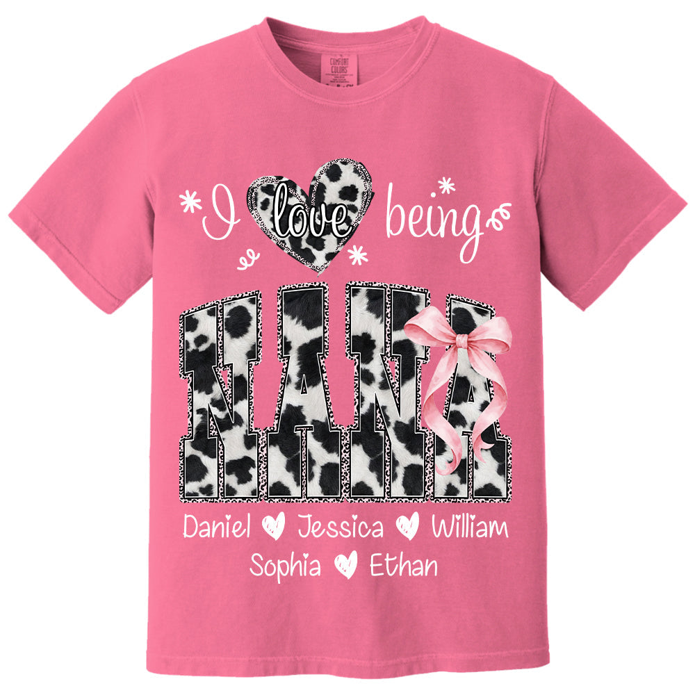 I Love Being Nana Farmhouse Style Shirt with Names, Farmhouse Grandma Tee, Mother’s Day Gift for Nana VH01
