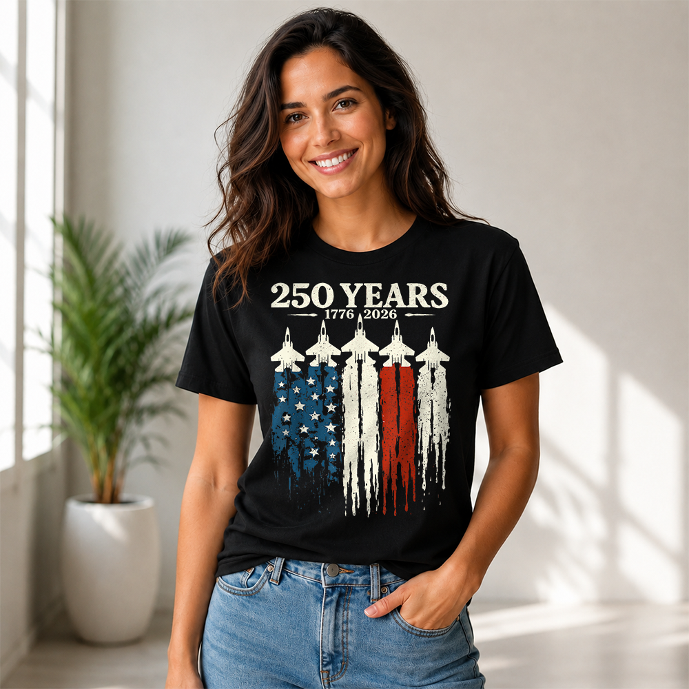 America 250 Years Patriotic T-Shirt, USA 250th Anniversary Fourth of July Tee Hv01