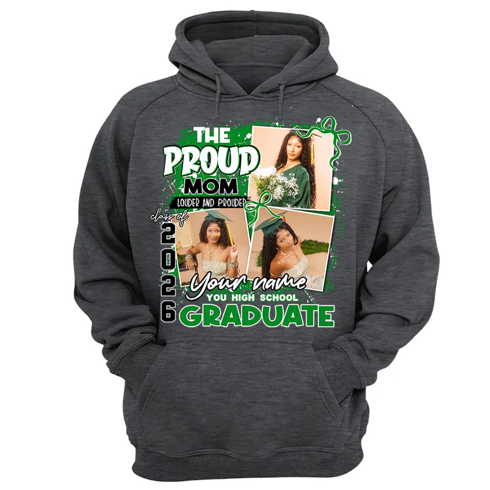 Personalized Proud Mom Graduation Shirt 2026 – Custom Photo, Name, School, Senior Graduate Gift Li29