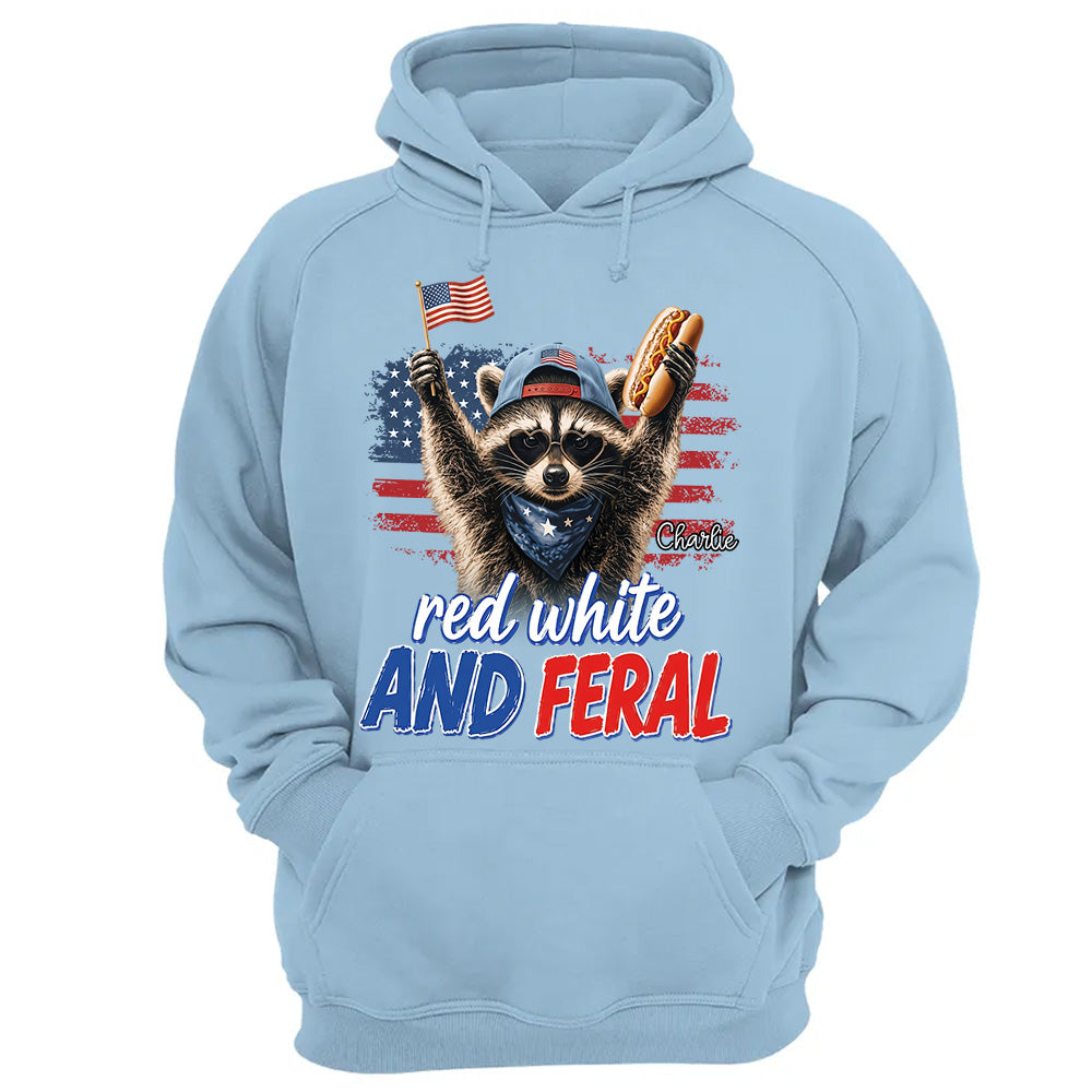 Red White And Patriotic Raccoon, Custom Photo Pet Dog Cat & Raccoon Shirt, Funny USA Animal For 250 Years Of Freedom, July 4th Gift MI209 VH01