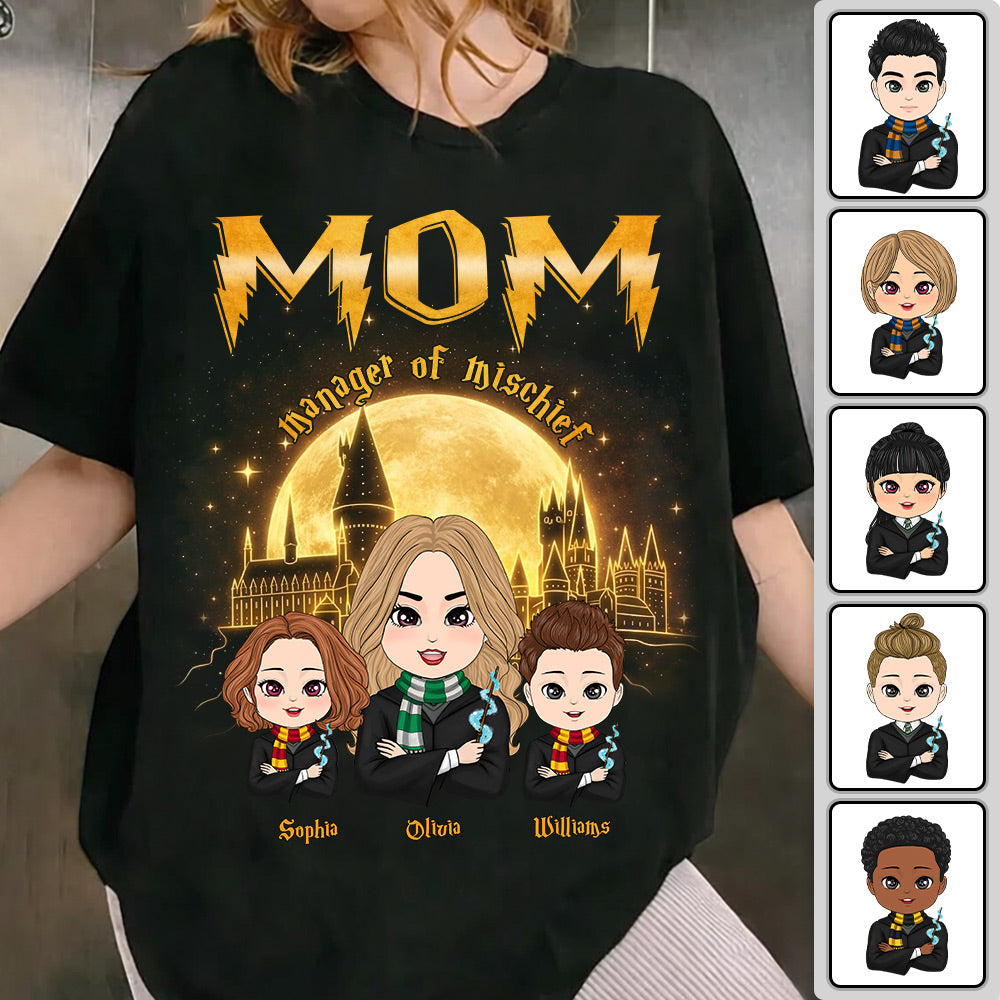 Mom Manager Of Mischief Customized Shirt, Gift For Mom, Mother's Day  L0411