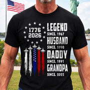 Custom Legend Husband Dad Grandpa Nation Flag American 250th Anniversary Shirt, Father's Day Gift For Dad, Grandpa L0411 Hv01
