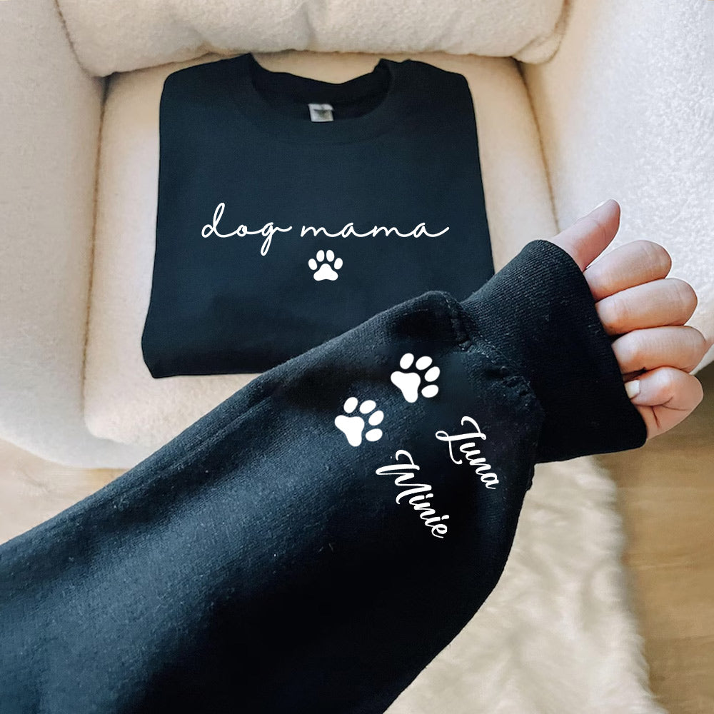 Personalized Dog Mama Sweatshirt, Custom Dog Mom Hoodie, Dog Owner Outfit, Dog Mama Clothings, Dog Mom Birthday Gift, Happy Mothers Day Gift Li29