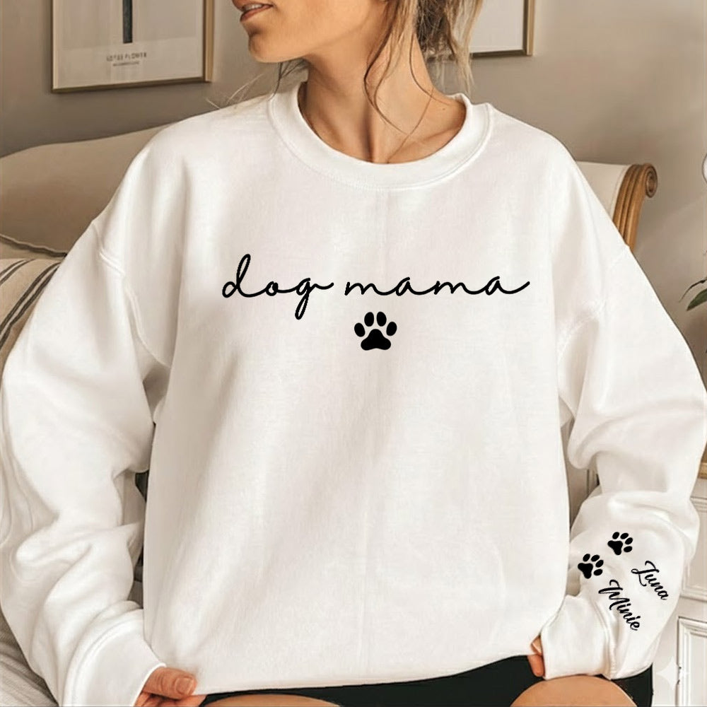Personalized Dog Mama Sweatshirt, Custom Dog Mom Hoodie, Dog Owner Outfit, Dog Mama Clothings, Dog Mom Birthday Gift, Happy Mothers Day Gift Li29