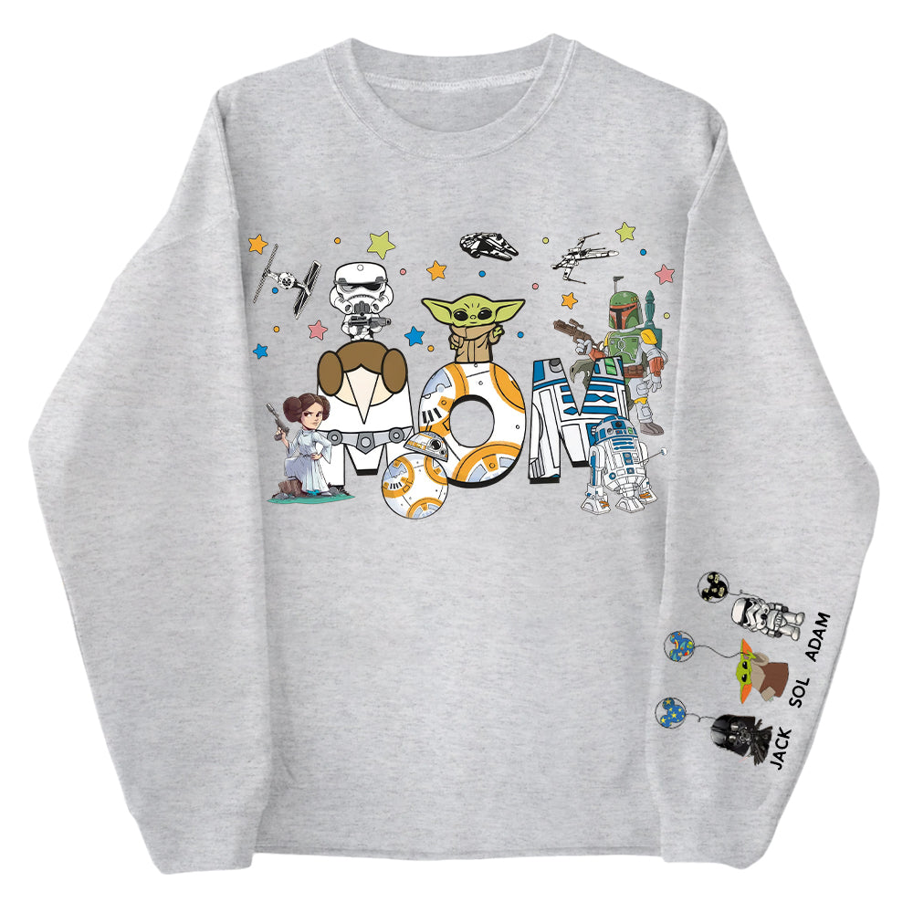 Custom Mom Shirt, Mom With Kid Name On Sleeve - Personalized Mom Shirt Mother's Day Gift T1807