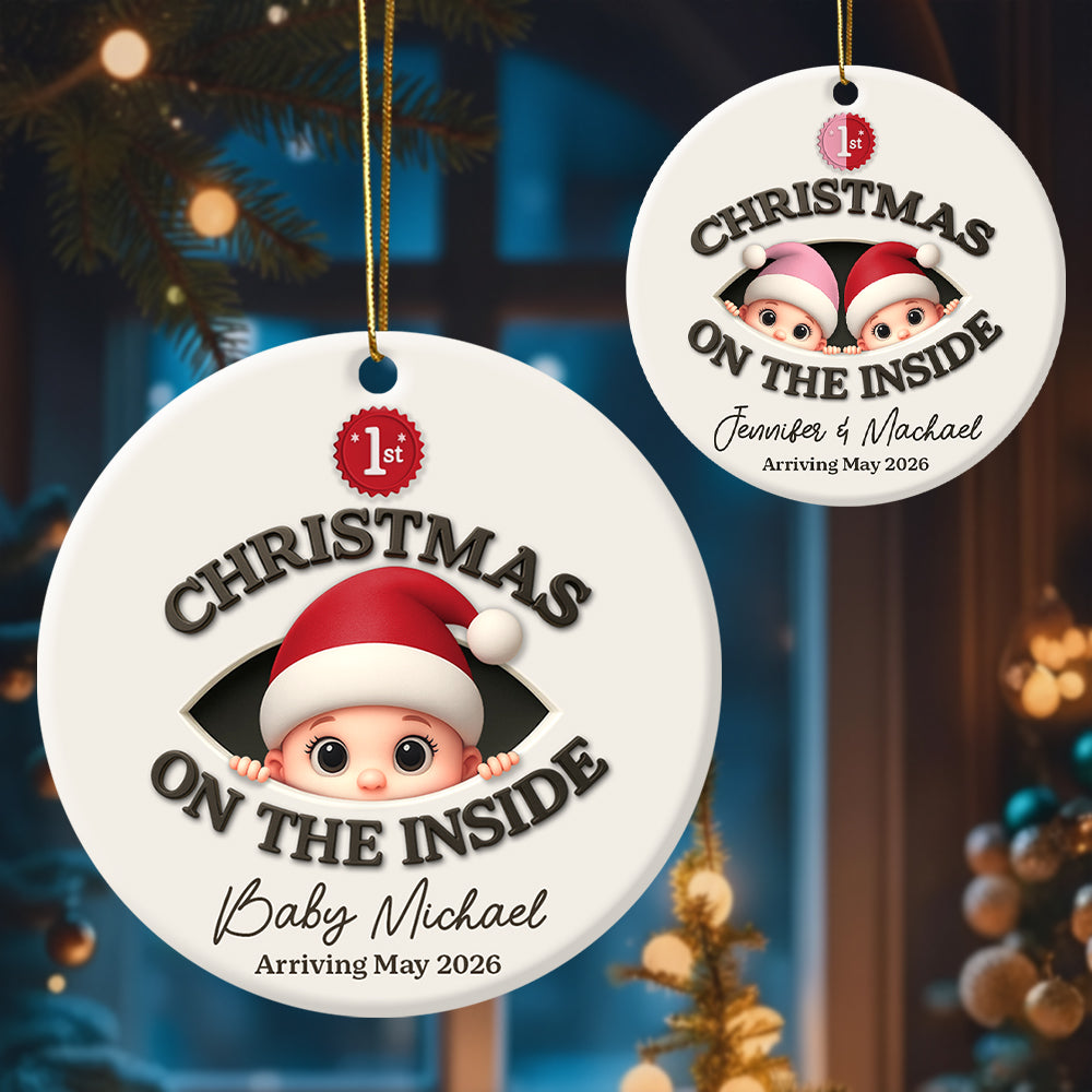 Baby's First Christmas 3D - Personalized Ornament - New Year Gift For Expecting Parents Na02