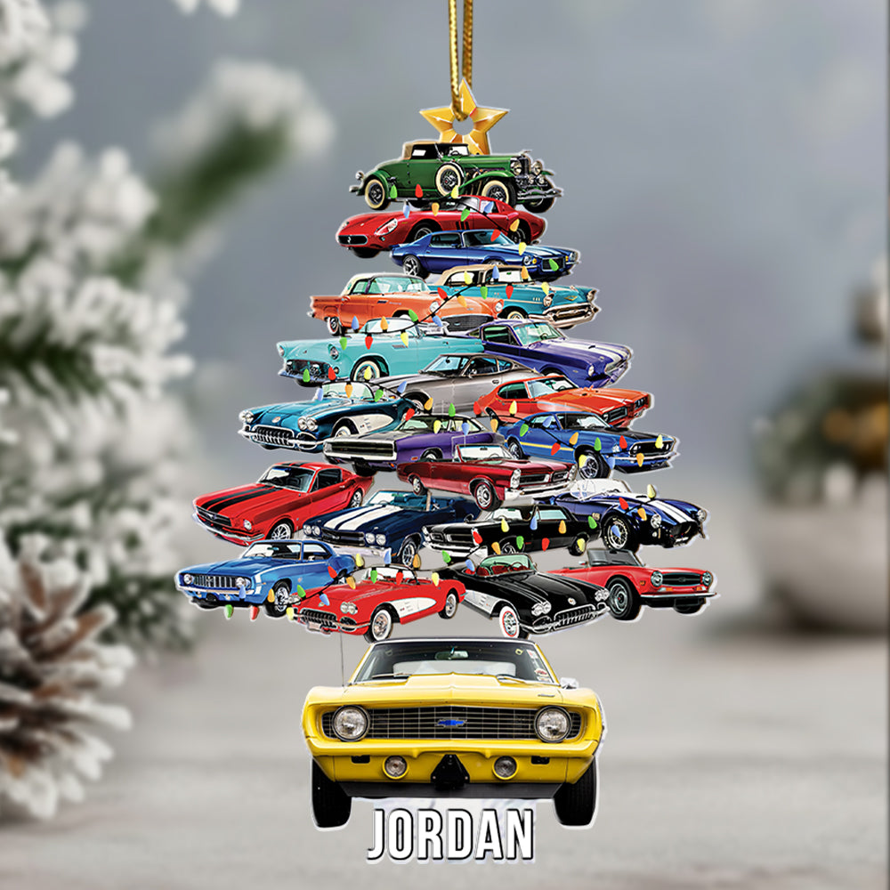 Christmas Car Tree Ornament, Custom Photo Car Ornament A2110