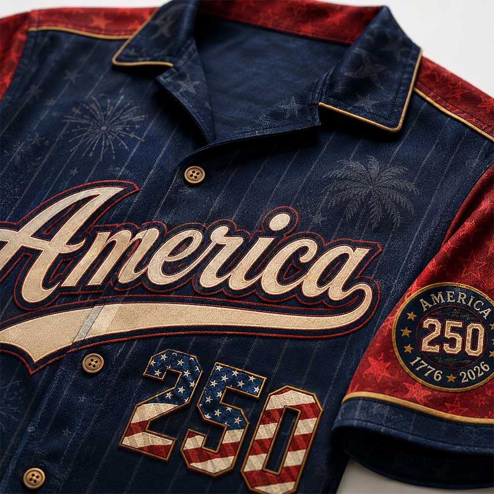 Personalized America 250 Hawaiian Shirt, Custom Name Number USA 1776 2026 Hawaiian Shirt, Patriotic Liberty Bell Shirt, 4th of July Gift Pt99