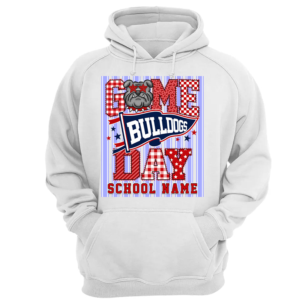 Custom School Name Mascot Striped, Back To Shool Shirt L0411 Hv01