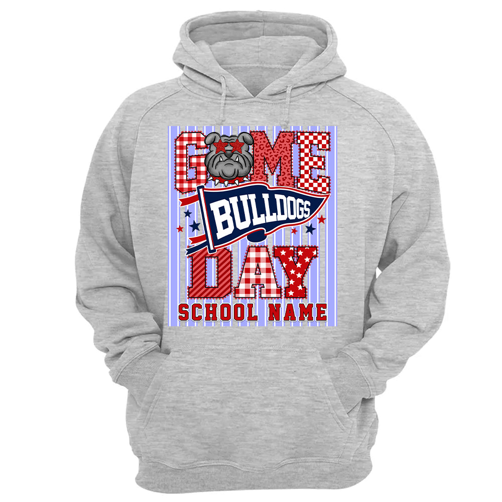 Custom School Name Mascot Striped, Back To Shool Shirt L0411 Hv01