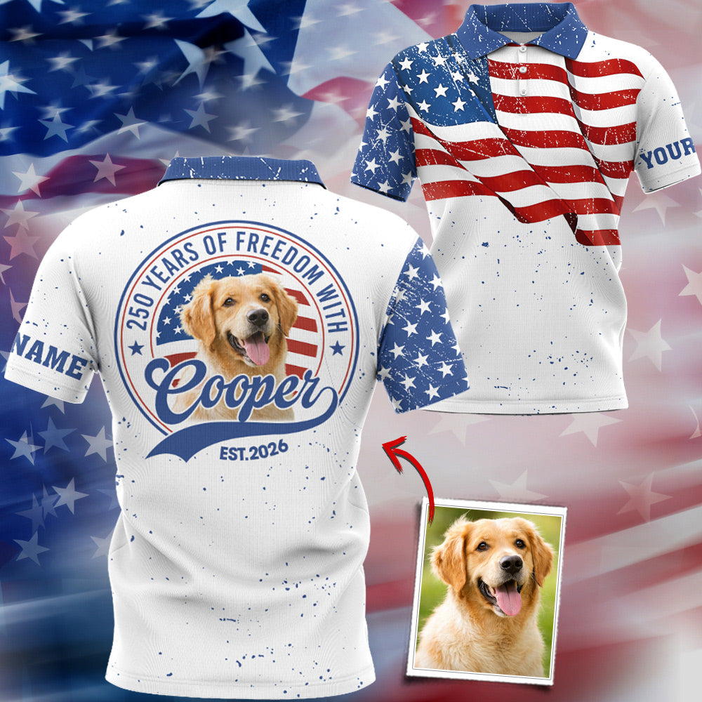 Personalized 250 Years Of Freedom With Dog Cat Shirt Patriotic American Flag Shirts T1807 Do99