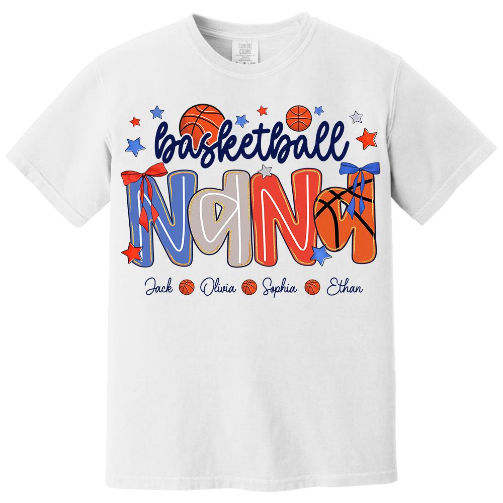 Personalized Basketball Mama Shirt, Custom Basketball Sports Grandma Nickname Shirt