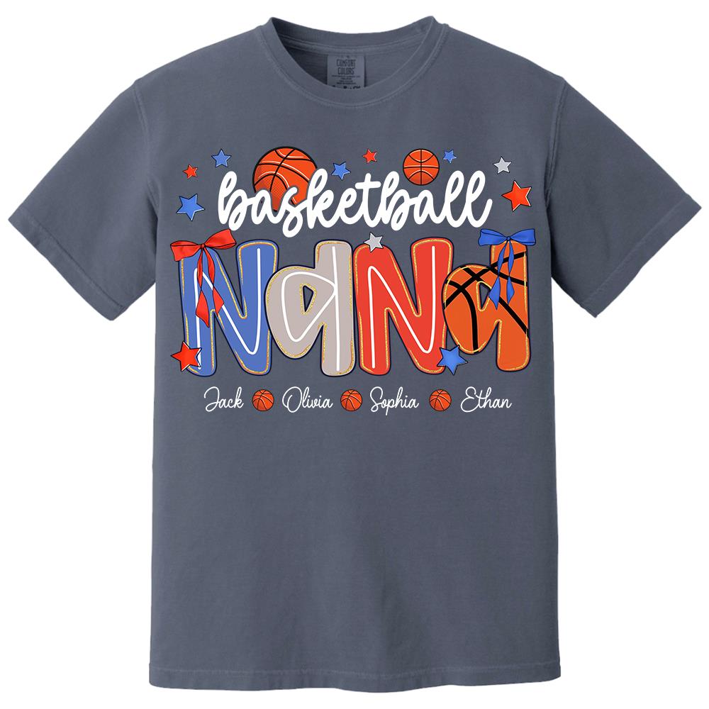 Personalized Basketball Mama Shirt, Custom Basketball Sports Grandma Nickname Shirt
