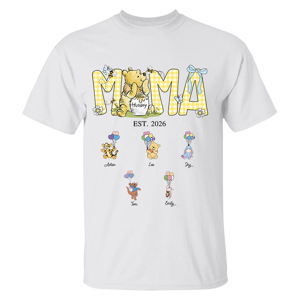 Custom Mama Bear Est And Grandkids Heart Shirts, Mama Est with Name On The Sleeve, Personalized Shirt Gift For Mom, Grandma, Custom Mother's Day Sweatshirt Shirt MI209