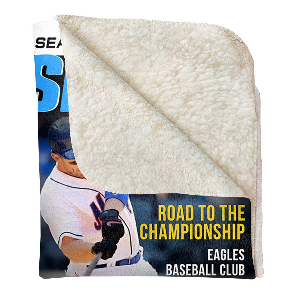 Personalized Baseball Magazine Cover Blanket, Baseball Player Gift