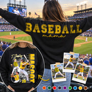 Personalized Baseball Mom Sweatshirt, Custom Large Back Graphic Cheer, Gift For Baseball Mom Family Baseball Lovers MI209 Hv01