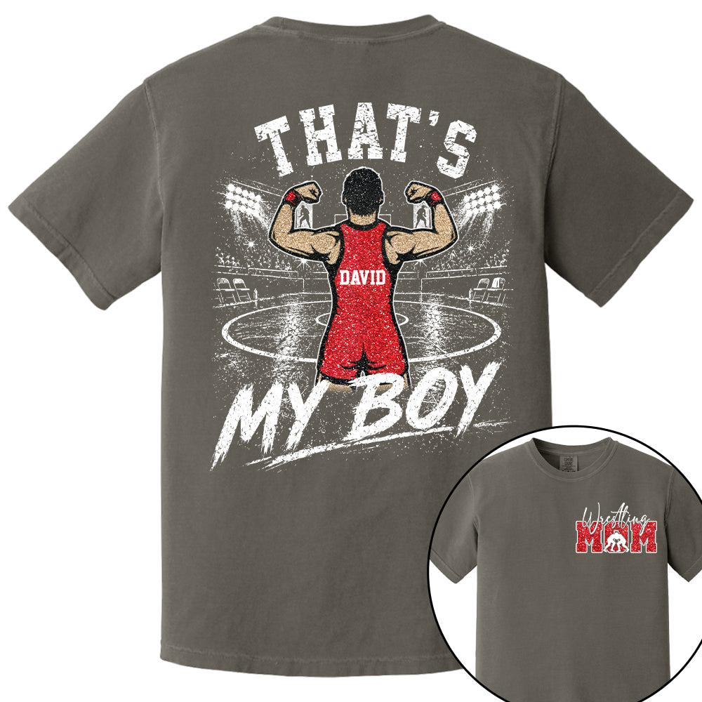 Personalized Wrestling Mom Shirt, Custom That's My Boys T-Shirt, Team Name & Player Number Tee, Wrestling Season Gift NA02 Nh00