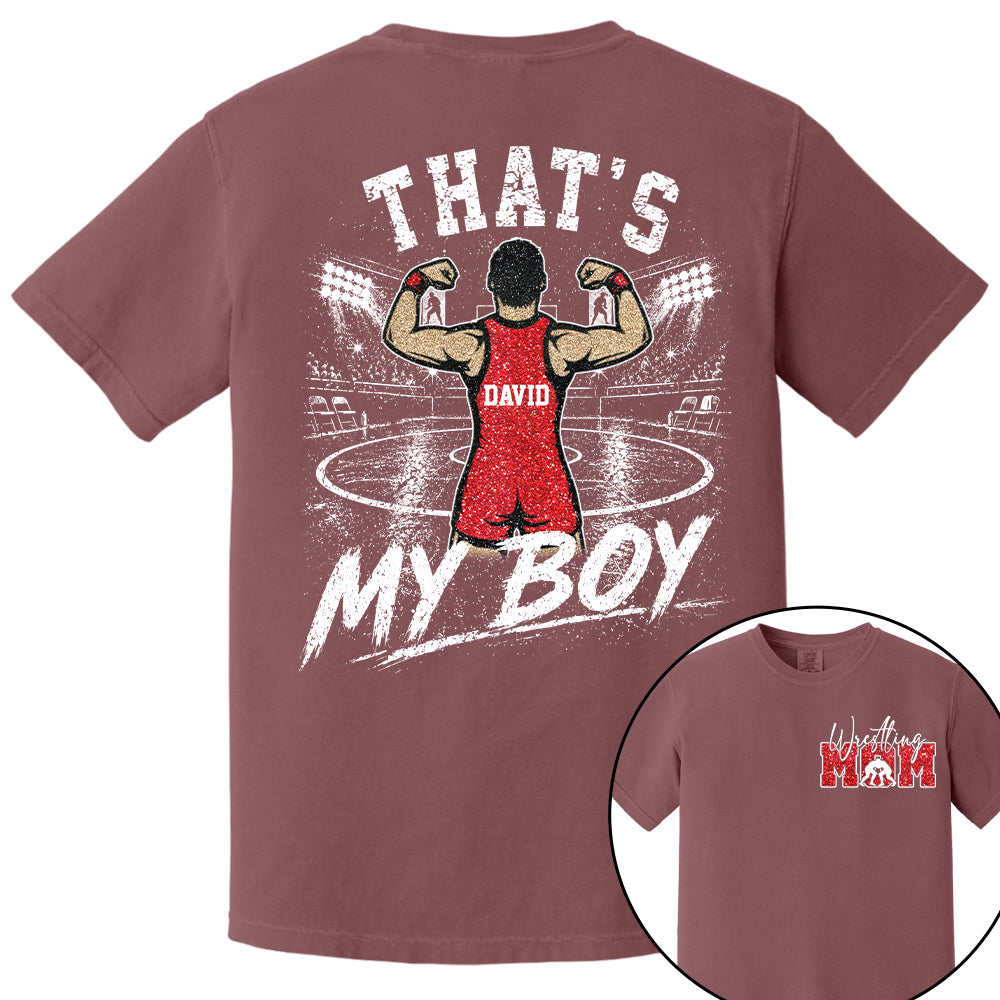 Personalized Wrestling Mom Shirt, Custom That's My Boys T-Shirt, Team Name & Player Number Tee, Wrestling Season Gift NA02 Nh00