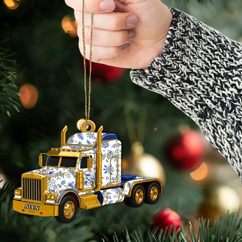 Toile De Jouy Christmas Ornament - Personalized Gifts For Truck Car Lovers T1807