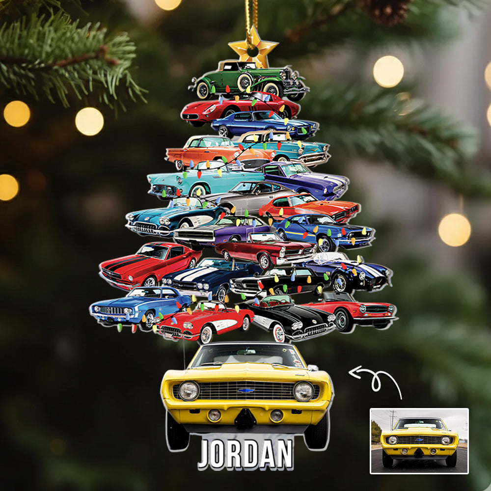 Christmas Car Tree Ornament, Custom Photo Car Ornament A2110