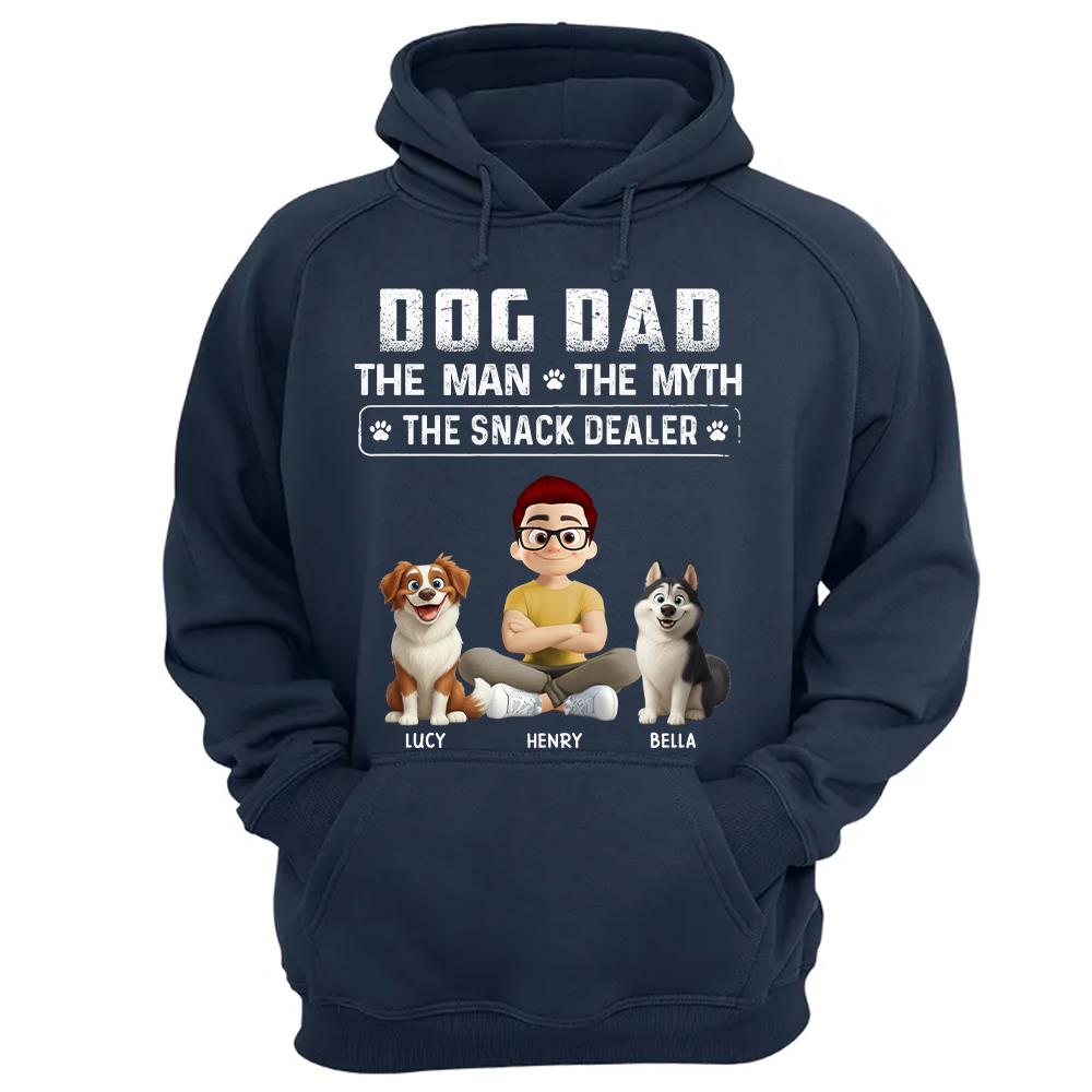 Dog Dad The Man The Myth The Snack Dealer, Personalized Shirt, Gifts For Dog Lover T1807