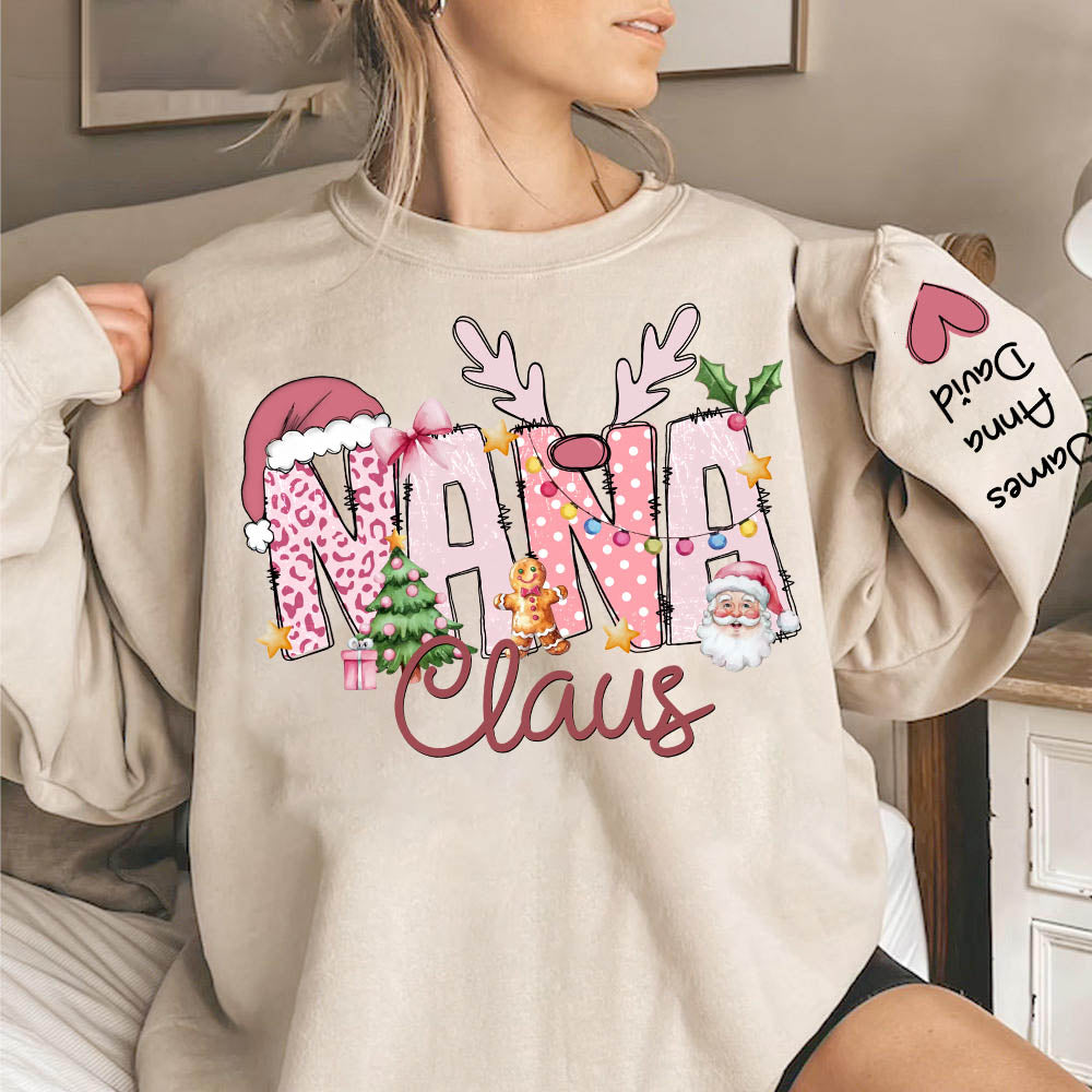 Pink Trend Gigi Claus Custom Sweatshirt - Best Family Christmas Gift for Grandma Nh00