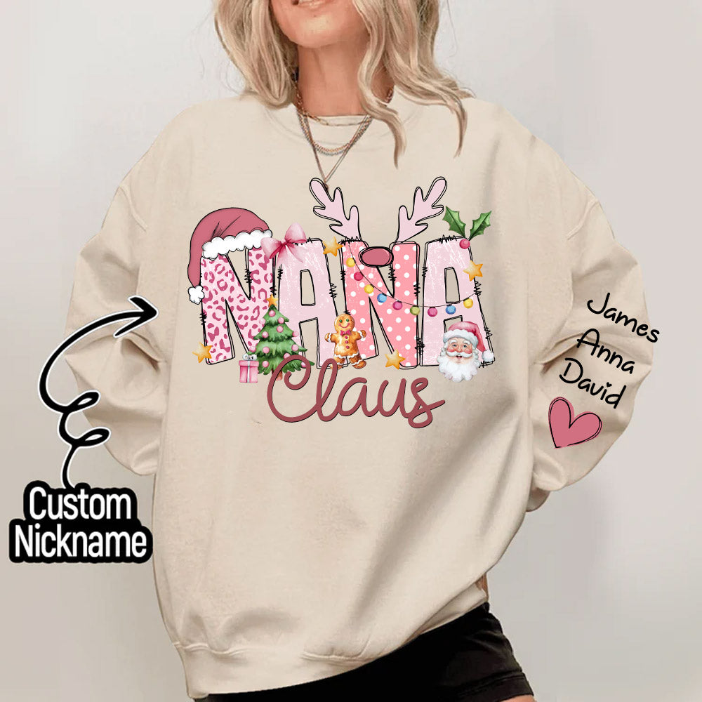 Pink Trend Gigi Claus Custom Sweatshirt - Best Family Christmas Gift for Grandma Nh00