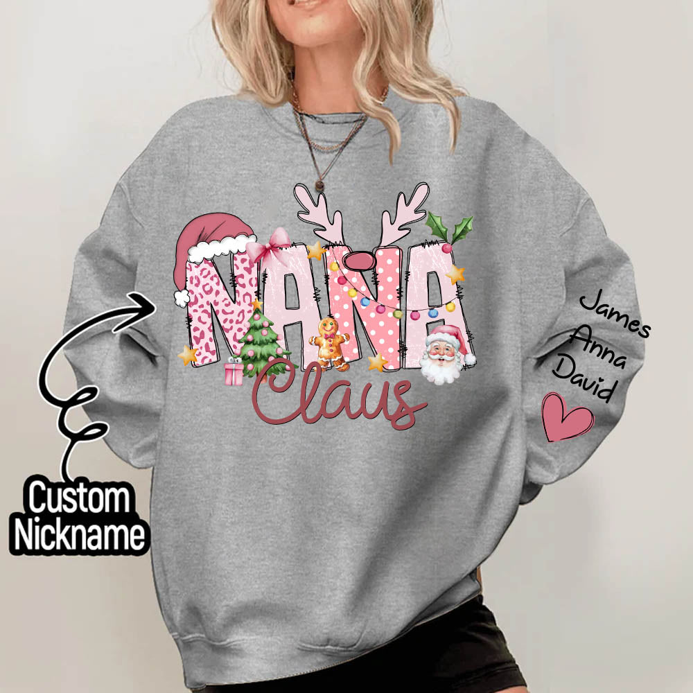 Pink Trend Gigi Claus Custom Sweatshirt - Best Family Christmas Gift for Grandma Nh00