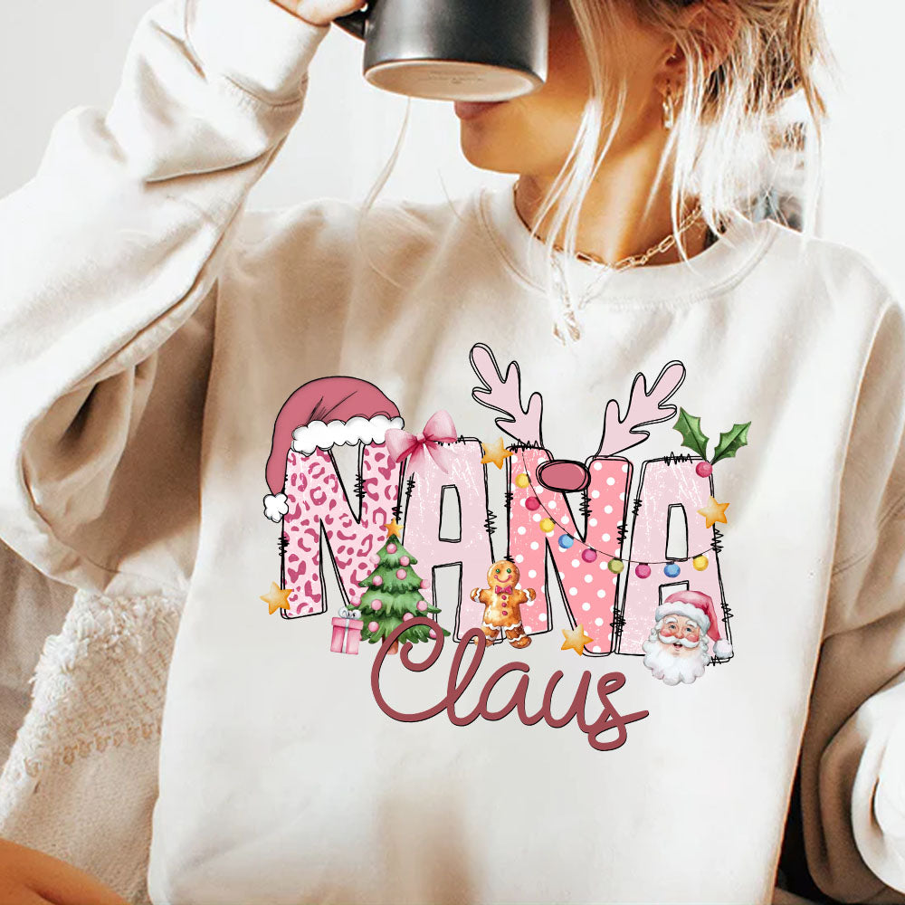 Pink Trend Gigi Claus Custom Sweatshirt - Best Family Christmas Gift for Grandma Nh00
