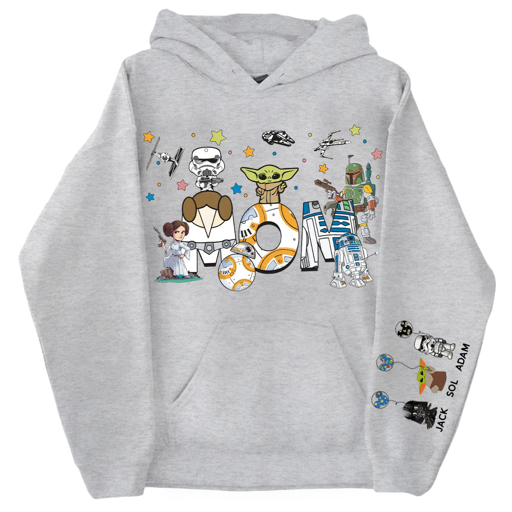 Custom Mom Shirt, Mom With Kid Name On Sleeve - Personalized Mom Shirt Mother's Day Gift T1807