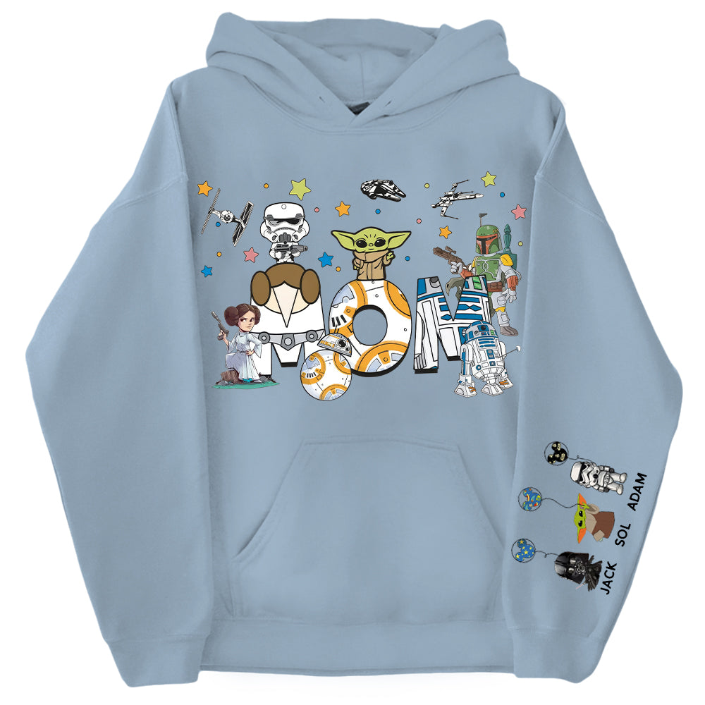 Custom Mom Shirt, Mom With Kid Name On Sleeve - Personalized Mom Shirt Mother's Day Gift T1807