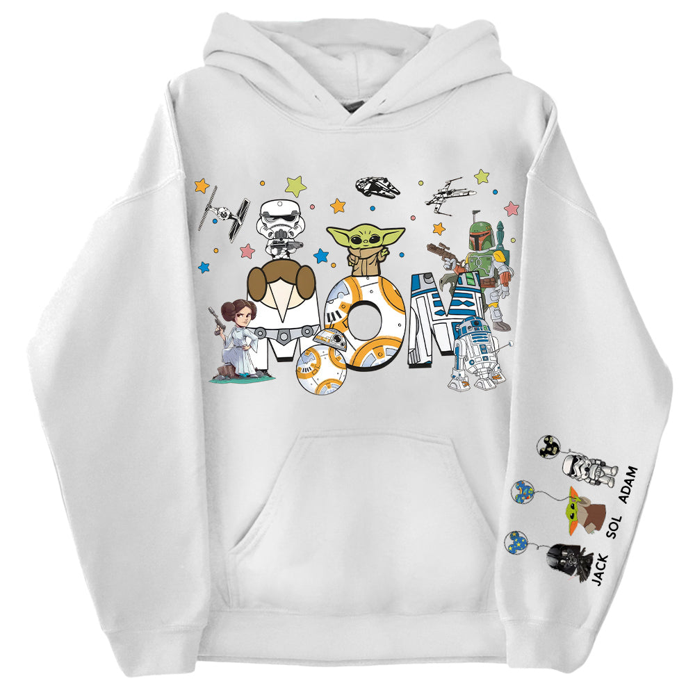 Custom Mom Shirt, Mom With Kid Name On Sleeve - Personalized Mom Shirt Mother's Day Gift T1807