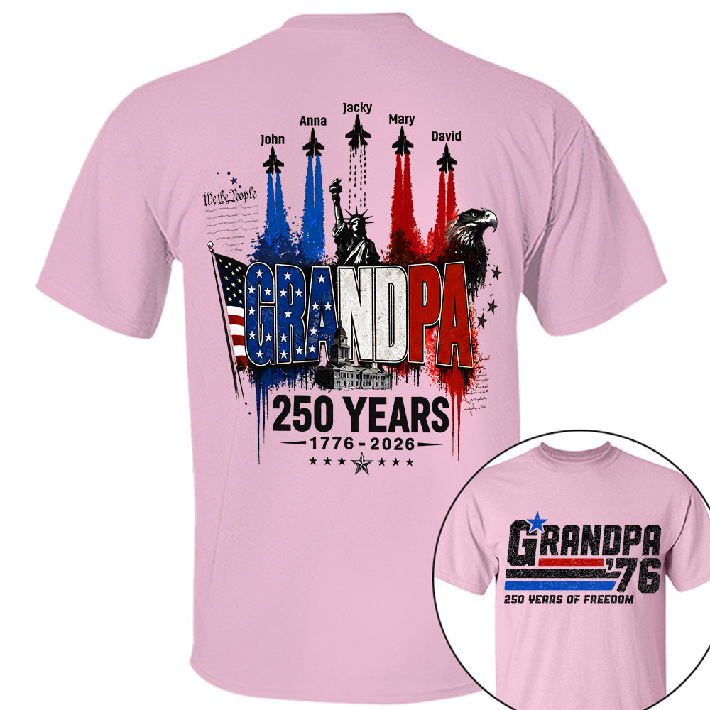Personalized Dad Grandpa Nation Flag American 250th Anniversary Shirt - Semiquincentennial 1776-2026 Shirt - Cool Father's Day Gift For Dad, Grandpa T1807 VH01