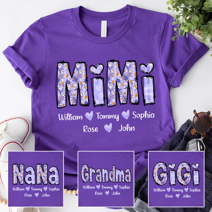 Mimi Purple Daisy - Personalized Shirt For Grandma Pt99