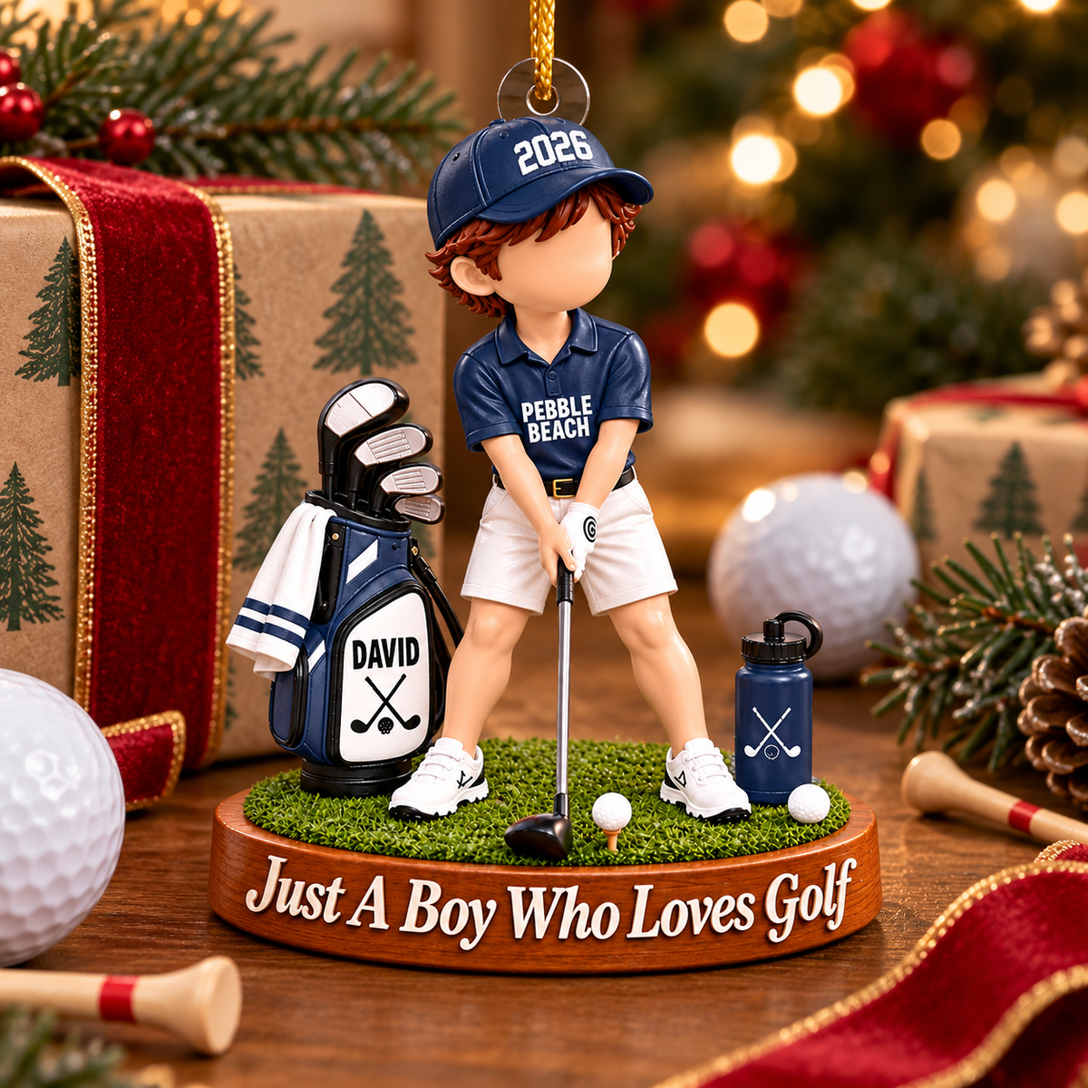 Just A Girl Who Loves Golf Ornament, Personalized Golf Christmas Ornament, Custom Name Gift Na02 VH01